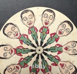 Phénakistiscope Authentique Disque Optique par Alph. Giroux 1833 Grimaces