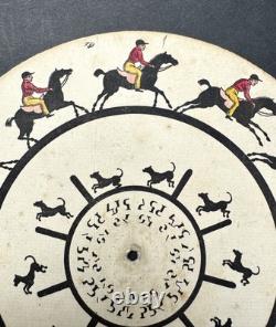 Phénakistiscope Authentique Disque Optique par Alph. Giroux 1833 Le Cavalier