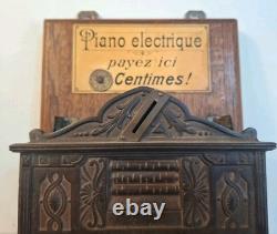 Piano électrique monnayeur Art forain fonte de fer rare centimes limonaire