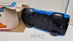 Porsche Carrera bleu en boite d'origine Joustra jouet ancien en tôle