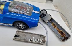 Porsche Carrera bleu en boite d'origine Joustra jouet ancien en tôle