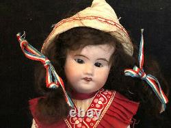 Poupée Ancienne Tête Porcelaine Avec ses Vêtements Antique French Doll