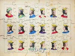 Puzzle CHRONOLOGIE DES ROIS de FRANCE vers 1848 / jouet jeu ancien