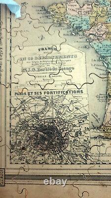 Puzzle Géographie ancien 8 Cartes Continents d'après Barbier du Bocage 19è