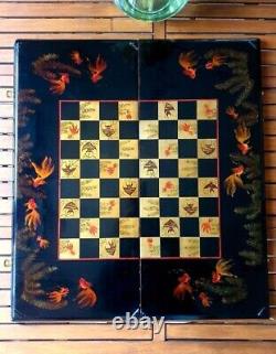 Rare 1970's laque Backgammon & chess Vietnam