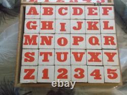 Rare Ancien Jeu De 30 Cubes Alphabetiques Illustres En Bois Annees 1900