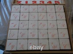 Rare Ancien Jeu De 30 Cubes Alphabetiques Illustres En Bois Annees 1900