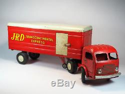 Rare Camion Tole JRD Simca Cargo 405 Transcontinental Express Rouge 50 cm