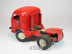 Rare Camion Tole JRD Simca Cargo 405 Transcontinental Express Rouge 50 cm