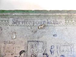 Rare Dinette Ancienne En Porcelaine Dans Son Coffret Carton Époque Napoléon III