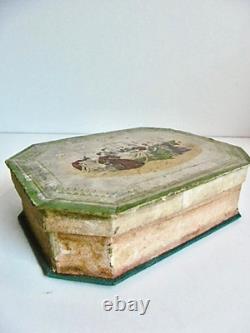 Rare Dinette Ancienne En Porcelaine Dans Son Coffret Carton Époque Napoléon III