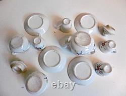 Rare Dinette Ancienne En Porcelaine Dans Son Coffret Carton Époque Napoléon III