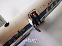 Rare Douglas DC-7 Cragstan Yonezawa Japon 1950s Jouet Étamé à Piles 54cm Vintage