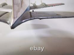 Rare Douglas DC-7 Cragstan Yonezawa Japon 1950s Jouet Étamé à Piles 54cm Vintage
