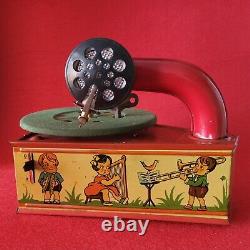 Rare Gramophone Bing Pour Enfant (1927) Superbe Etat Et Fonctionne