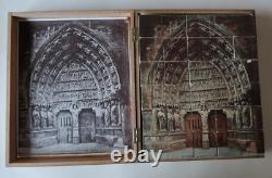 Rare Jeu de Cubes Incendie de la Cathedrale de Reims WW1 Complet + Boite 1920