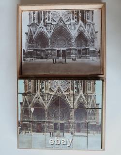 Rare Jeu de Cubes Incendie de la Cathedrale de Reims WW1 Complet + Boite 1920