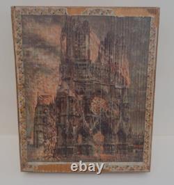 Rare Jeu de Cubes Incendie de la Cathedrale de Reims WW1 Complet + Boite 1920