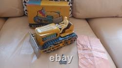 Rare Jouet Ancien Tôle Memo Bulldozer Neuf Boite D'origine