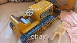 Rare Jouet Ancien Tôle Memo Bulldozer Neuf Boite D'origine