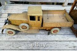 Rare Jouet garage camion ancien tôle début XXe voiture remontoir collection 39cm