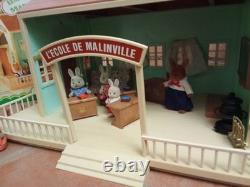 Rare Les Petits Malins-malinville-l'ecole-bandai-1986-+mobilier+5 Figurine. Boite