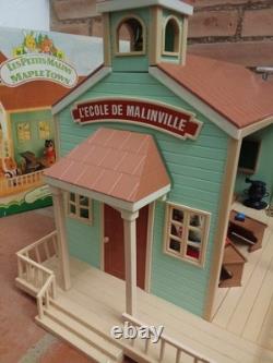 Rare Les Petits Malins-malinville-l'ecole-bandai-1986-+mobilier+5 Figurine. Boite