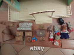 Rare Les Petits Malins-malinville-l'ecole-bandai-1986-+mobilier+5 Figurine. Boite