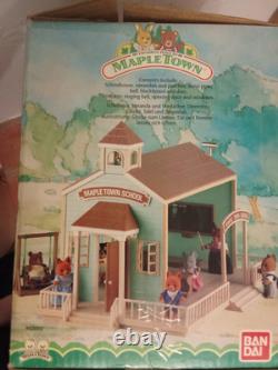 Rare Les Petits Malins-malinville-l'ecole-bandai-1986-+mobilier+5 Figurine. Boite