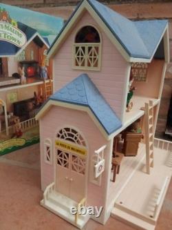 Rare Les Petits Malins-malinville-poste/maison-vintage-1985-+mobilier+4figurines