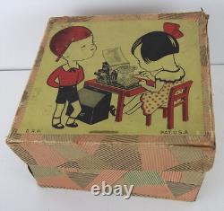 Rare Petite machine à écrire Junior, Jouet ancien enfant dans boite d'origine