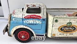 Rare camion dépanneuse Wyandotte jouet ancien tôle fer blanc style Triang Tonka