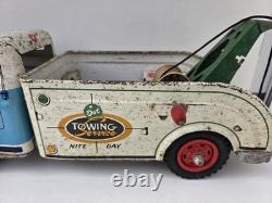 Rare camion dépanneuse Wyandotte jouet ancien tôle fer blanc style Triang Tonka