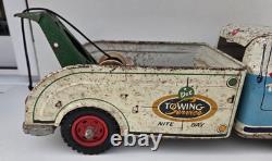 Rare camion dépanneuse Wyandotte jouet ancien tôle fer blanc style Triang Tonka