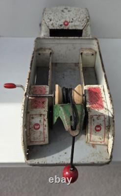 Rare camion dépanneuse Wyandotte jouet ancien tôle fer blanc style Triang Tonka