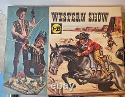 Rare coffret Western Show DBGM avec cowboy jouet ancien en tôle époque technofix