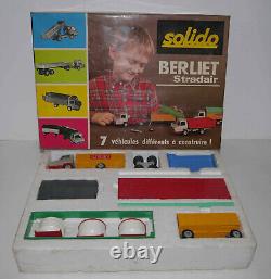 Rare ensemble Solido Berliet Stradair 7 véhicules en boîte