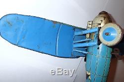 Rare jep f255 bleu 1930 moteur ok aeroplane avion en tole old toy