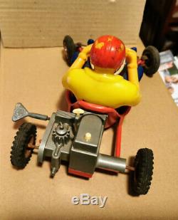Rare jouet ancien Kart Joustra mécanique 1960 France 20cm no JEP CIJ