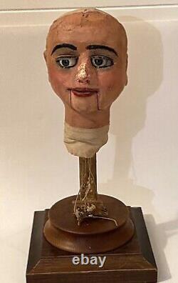 Rare jouet ancien Tête automate papier mâché XIXème siècle mannequin poupée