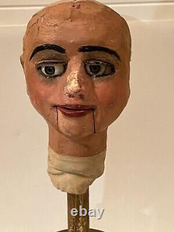 Rare jouet ancien Tête automate papier mâché XIXème siècle mannequin poupée