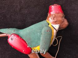 Singe Mécanique Jouet Ancien Tôle Antique Toy Monkey
