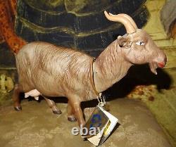 Superbe grande chèvre rare ancienne Petitcollin celluloïd avec son étiquette or