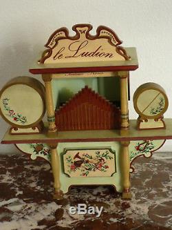 Superbe très rare ancien jouet orgue de barbarie Le Ludion musique mecanique