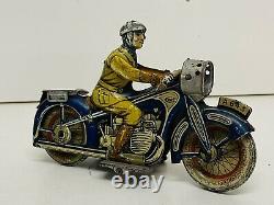 T3769 Kellerman C-ka-o Jouet Moto Mecanique En Tole Lithographié V. 1932