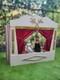 Théâtre De Guignol Ancien Années 1940 Castelet En Bois Avec Rideaux Satinés Et