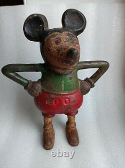 Tirelire Mickey Mouse ancien fonte de fer 1934 France USA