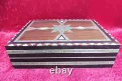 Très Beau, Ancien Jeu D'Échecs, Bois, Incrustations, Tiroirs