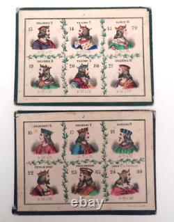 Trés ancien Jeu de Loto Histoire de France 11 Cartons Mme Brisse 1865