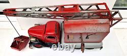 Très rare gros camion grue routier Vébé VEBE jouet ancien tôle CIJ JRD joustra